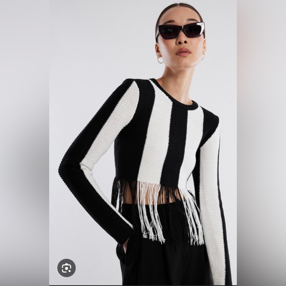 NWT - BCBG MAXAZRIA NICO FRINGE CROP TOP